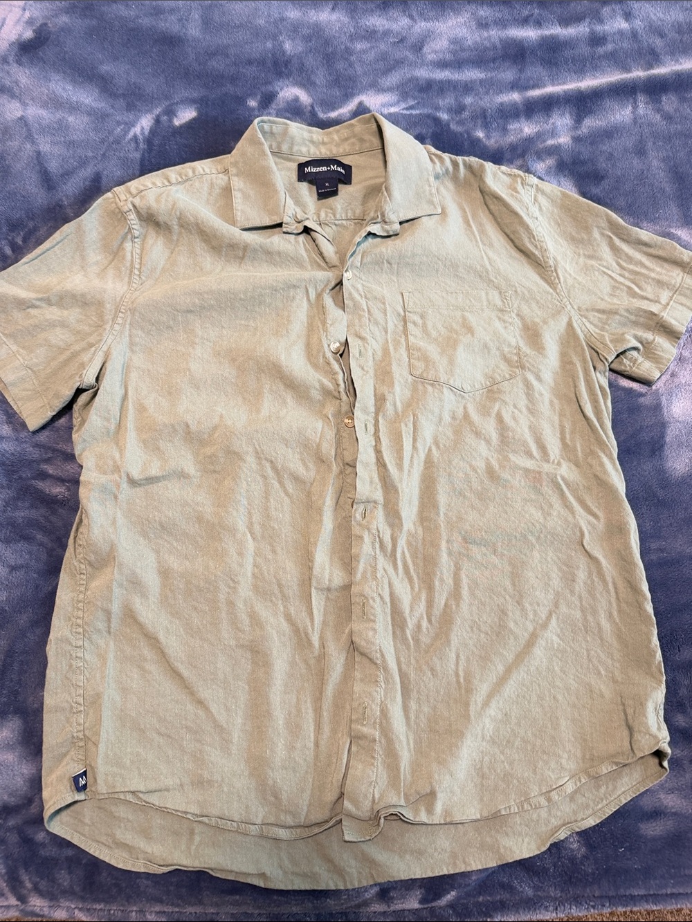Mizzen+Main Short Sleeve Camp-Collar Shirt — Sage